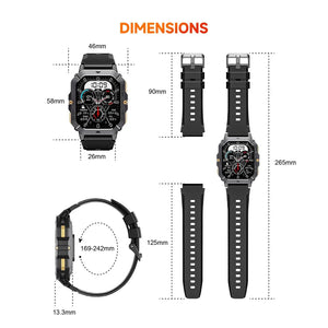 OUKITEL BT101 410mAh Battery Capacity 5ATM Waterproof Rugged Military Smart Watch OUKITEL